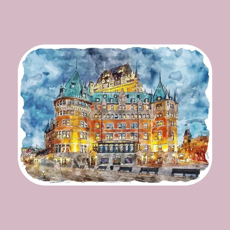 Québec Canada Aquarelle Dessin Dessin Illustration