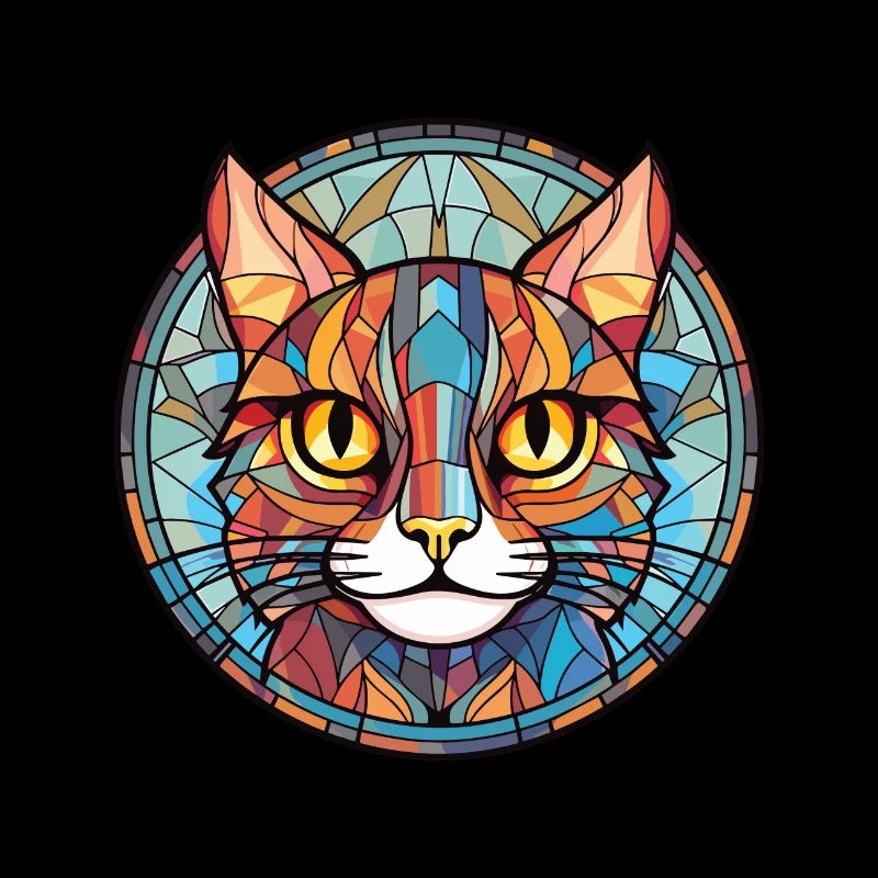 Pixie Bob Katze bunte Aquarell Haustier Illustration