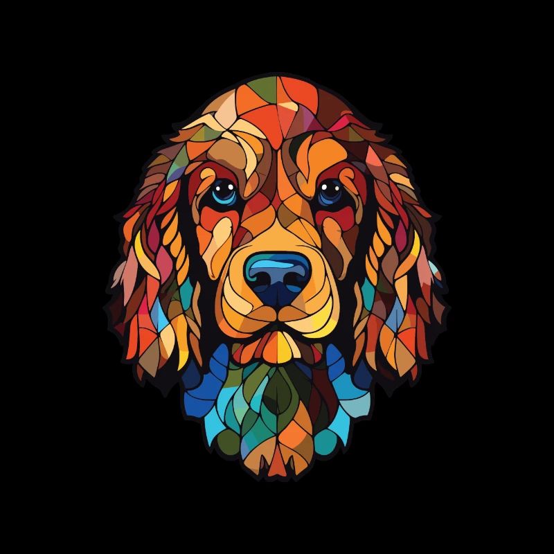 Cockapoo chien race aquarelle verre Illustration