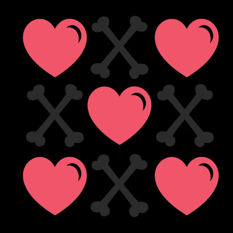 Valentines Tag Herzen und Knochen