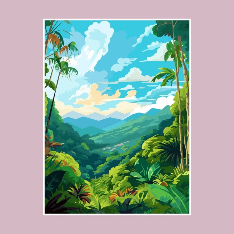 Amazone Rainforest Vintage voyage affiche Souvenir