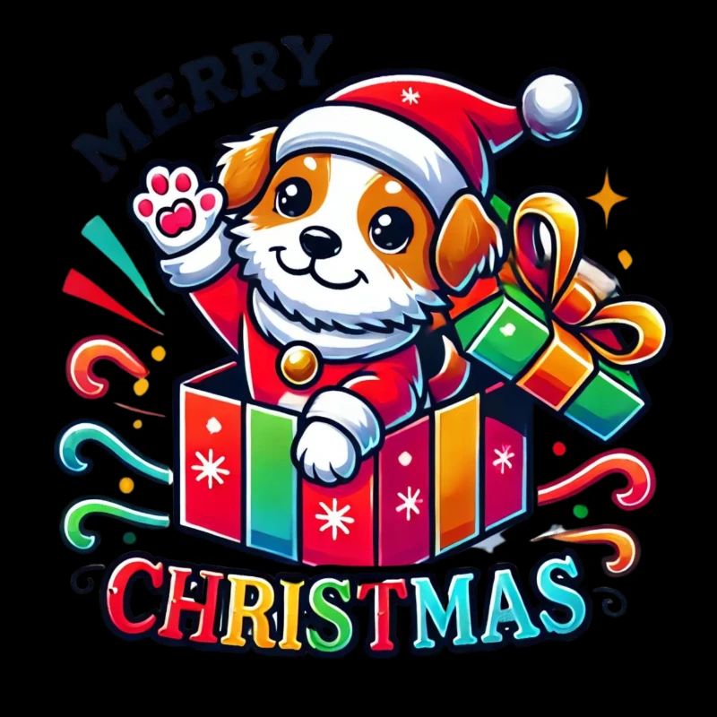 Hund Merry Christmas High Five 4