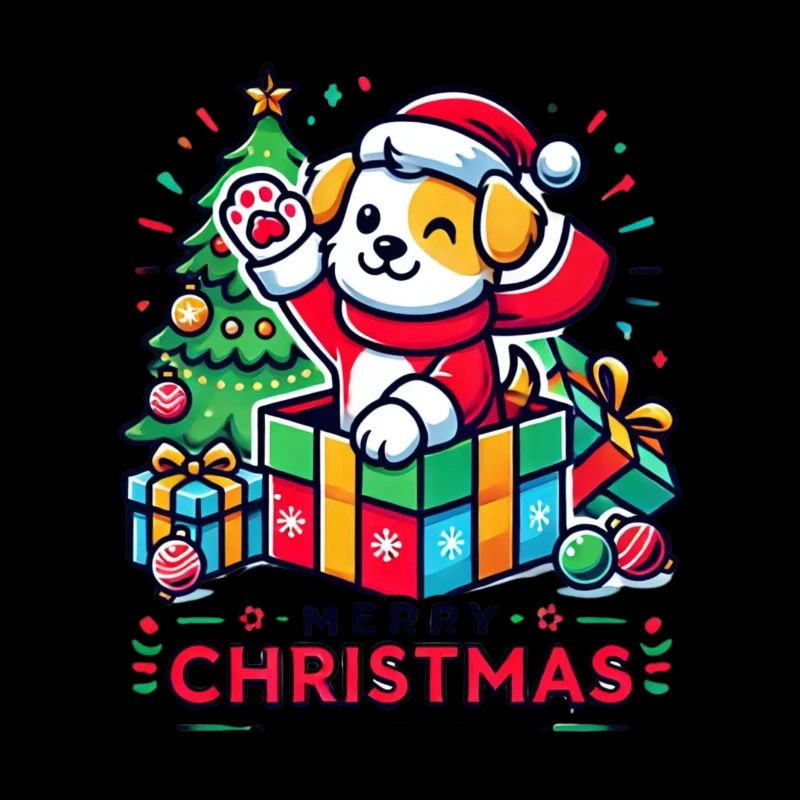Hund Merry Christmas High Five 10