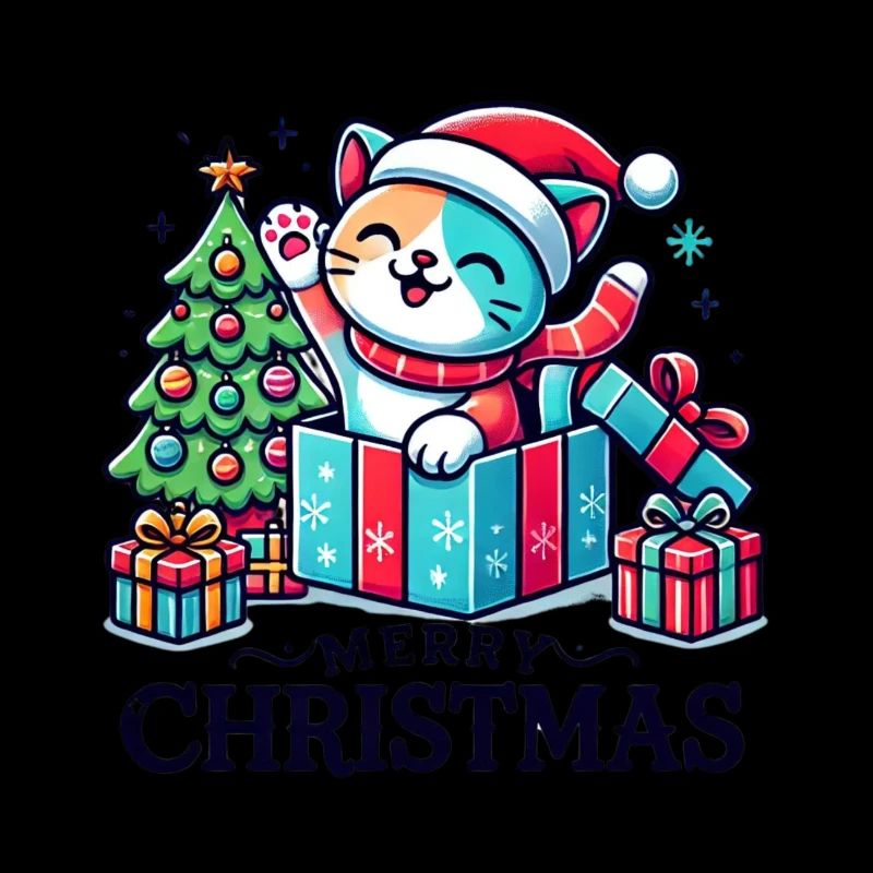 Katze Merry Christmas High Five 3