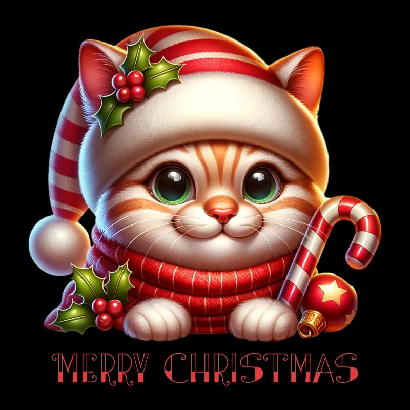 Drôle de chat Joyeux Noël Noël