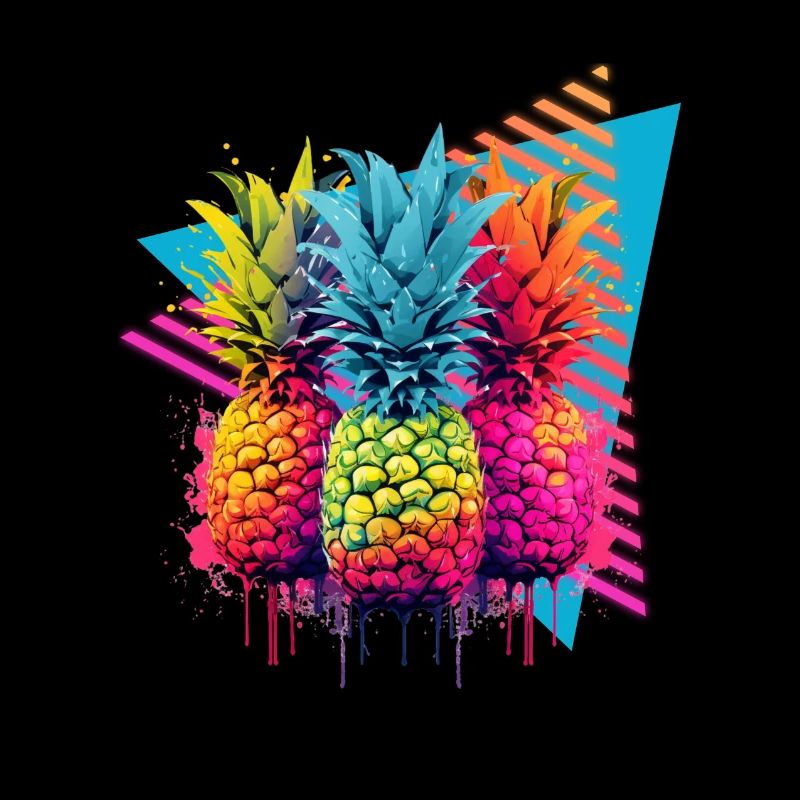 Bunte Ananas Farbklecks Farbspritzer