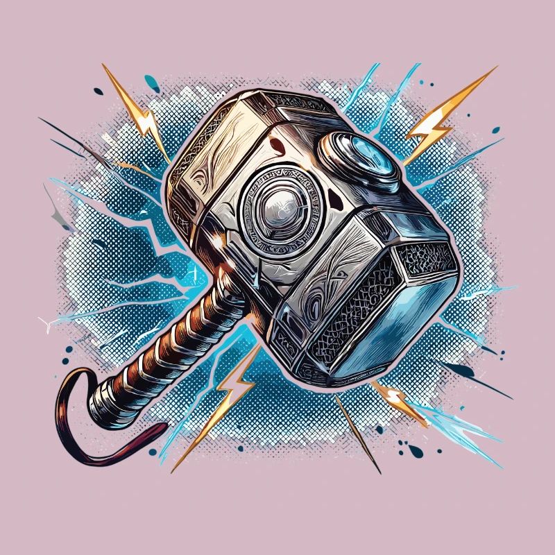 Thor's hammer with thunder effects
