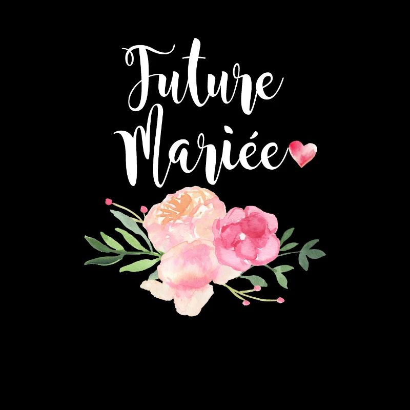 Future mariée, bouquet de fleurs et petit cœur
