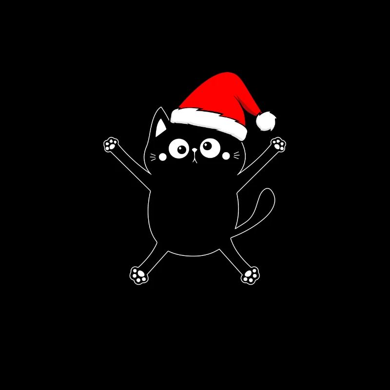 Chat avec chapeau de Noël