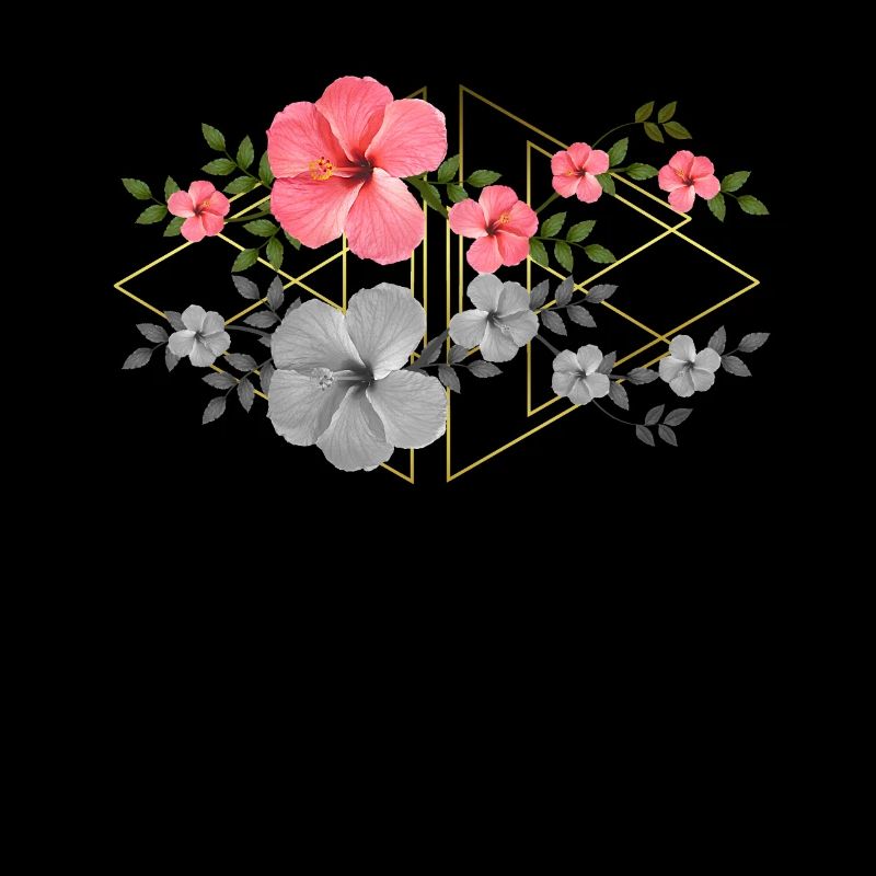 Hibiscus avec graphiques - fleur tropicale - Afrique