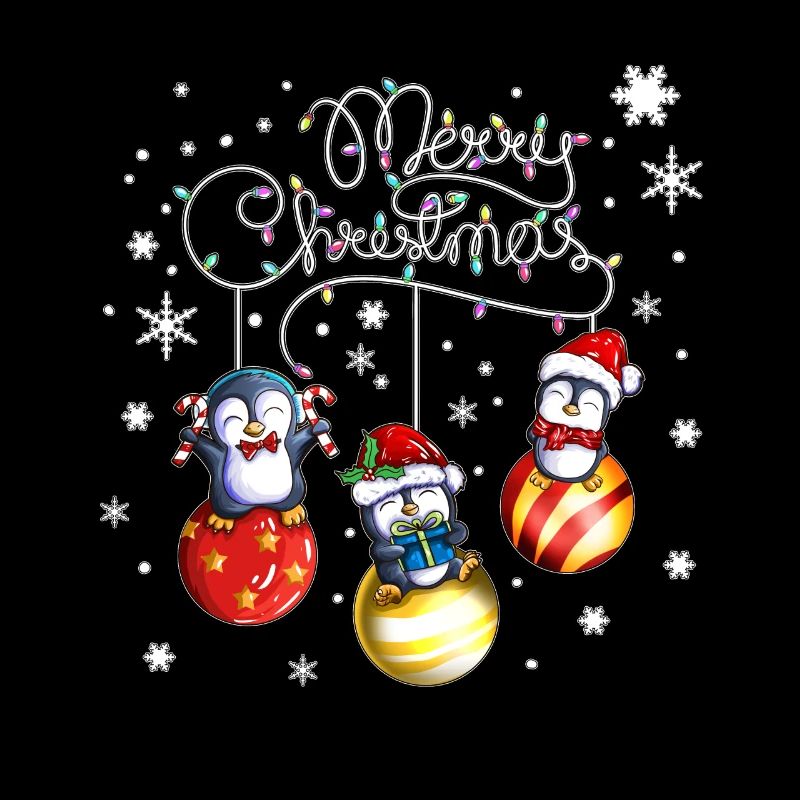 Merry Christmas Pinguin Weihnachtskugeln Xmas