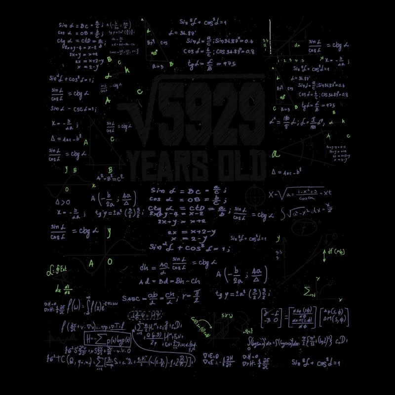Square Root of 5929 Math Nerd 77th Birthday