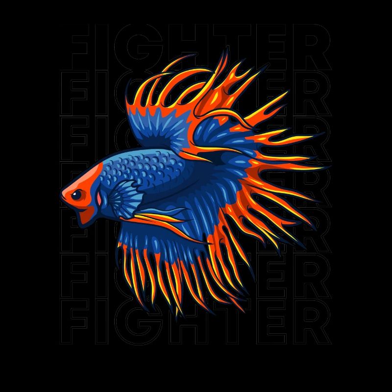 Betta Fish 80's Style Siamese Fighting Fish