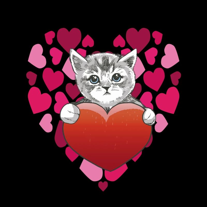 Mignon bébé chaton avec un cœur pour Cat Tomcat Kat