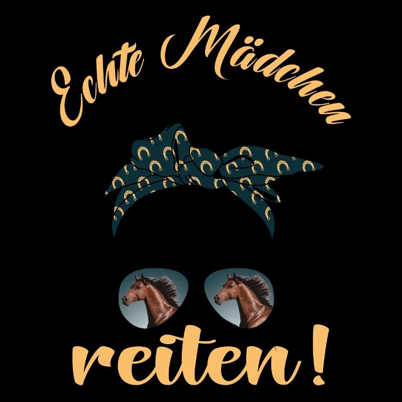 Echte Mädchen Reite Pferde Design