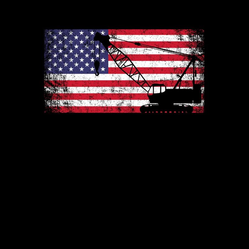 crane operator American Flag, crane operator