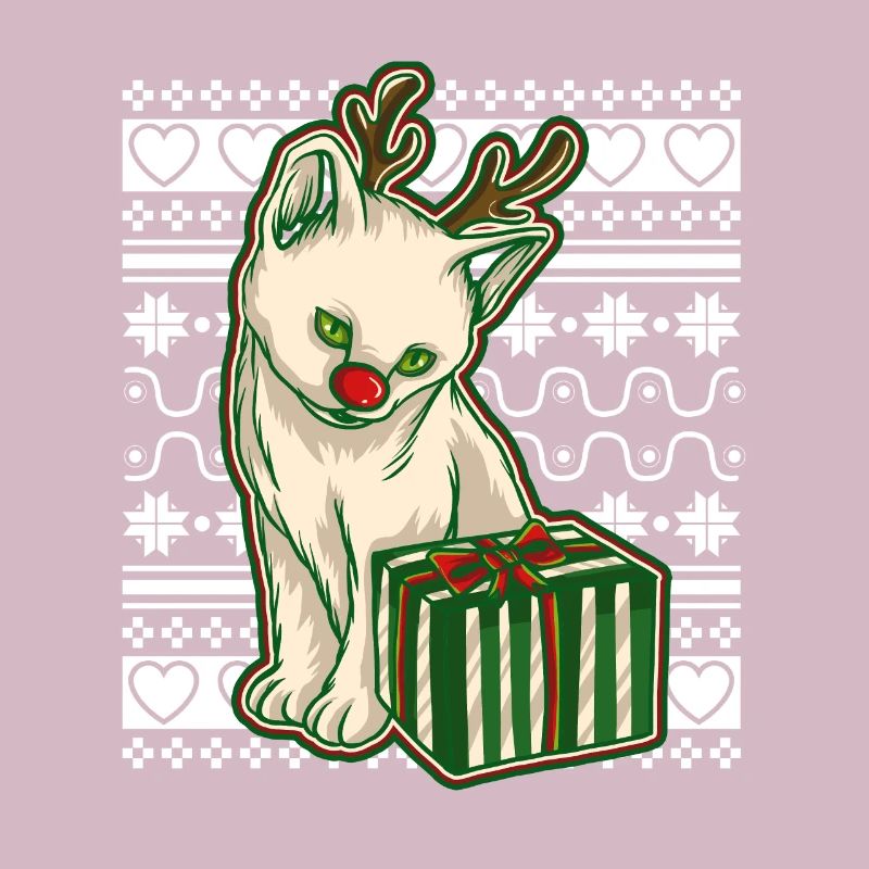 Moche pull de Noël Tshirt chat de Noël