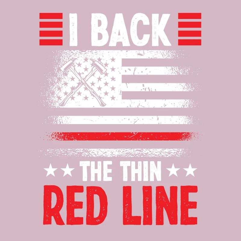 Firefighter Back Thin Red Line Fire Brigade