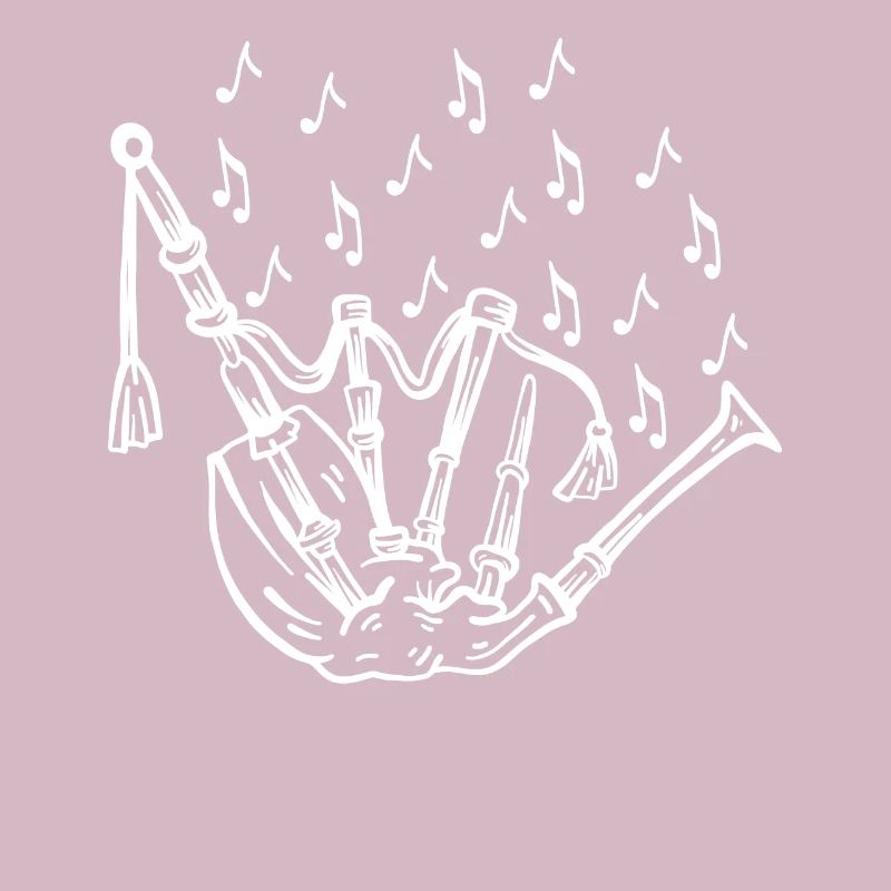 Cornemuse avec notes de musique Lecteur de cornemuse Joueur de cornemuse