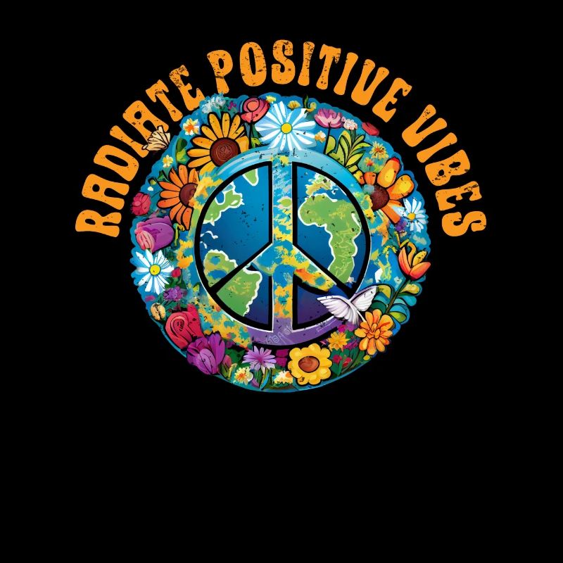 Hippie Peace Zeichen Frieden Blumen Blumenkind