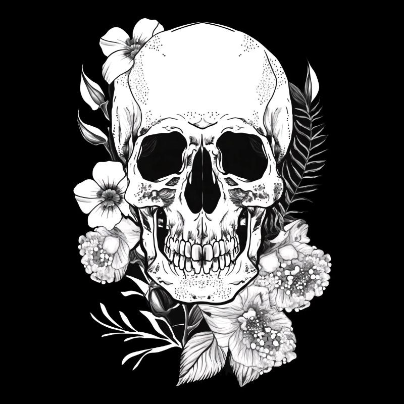 Crâne avec fleurs Art