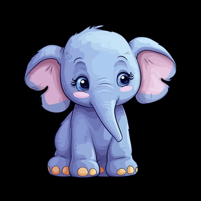 Mignon bébé éléphant: Clipart de dessin animé mignon