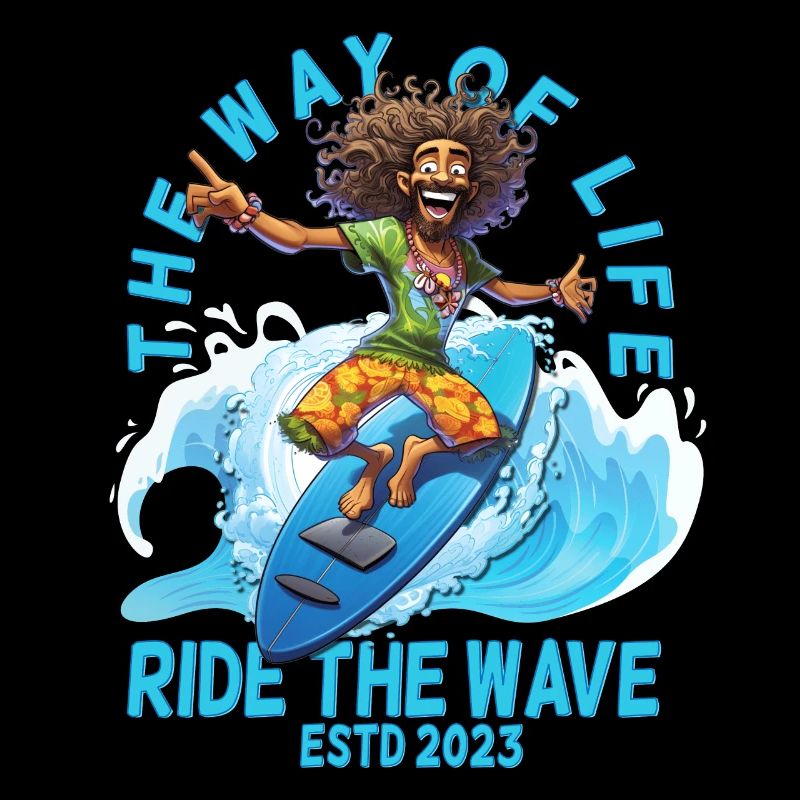 Lustiger Hippie Surfbrett - Surfer Geschenk