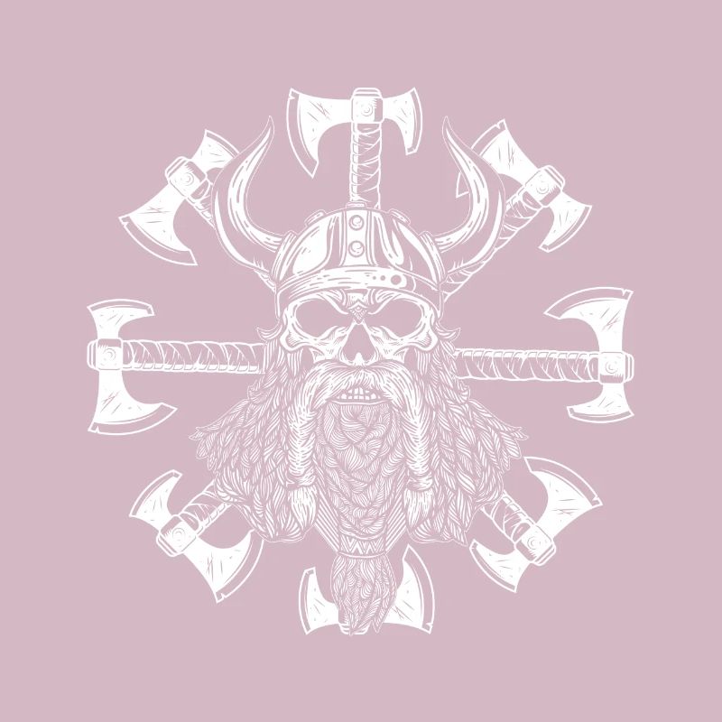 Viking Warrior Skull Flag Pirate Axe Design