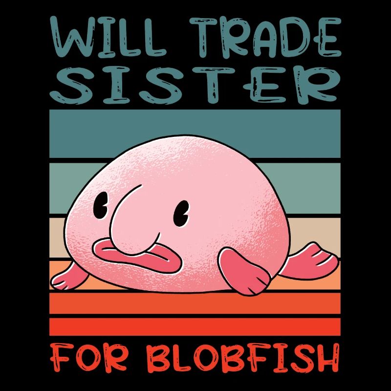 Costume de Blobfish - Visage de poisson Blob laid -