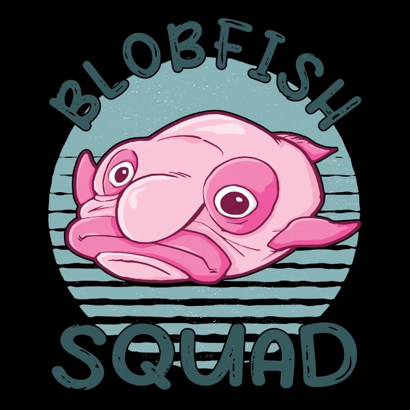 Costume de Blobfish - Visage de poisson Blob laid -