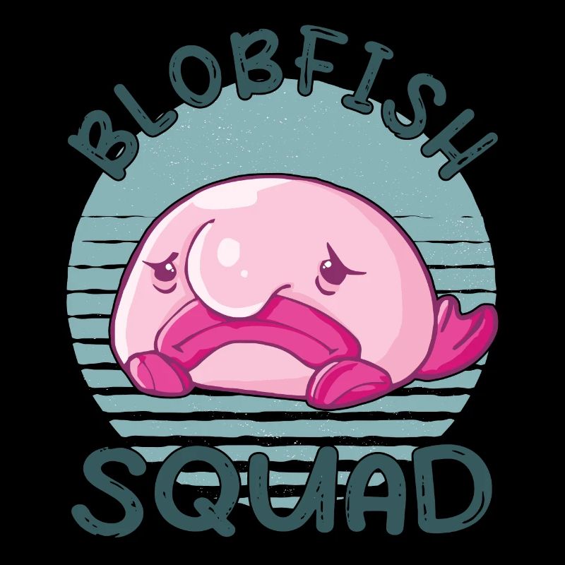 Costume de Blobfish - Visage de poisson Blob laid -
