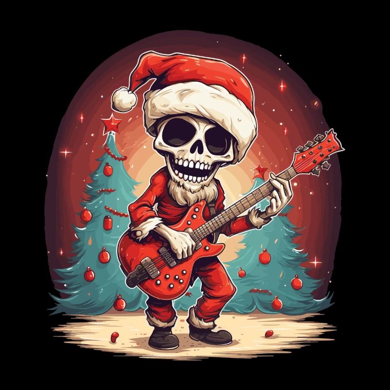 lustiger Santa Skelett Weihnachtsmann e-Gitarre