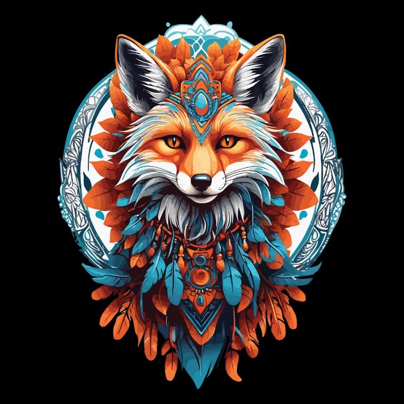 Fuchs Spirituelles Mandala Tier Traumfänger Design