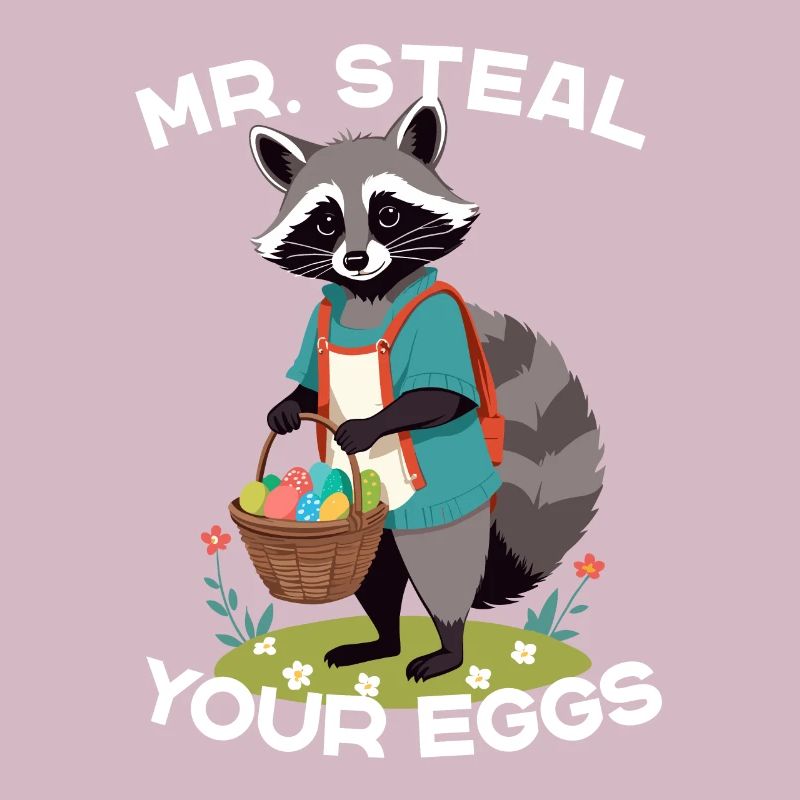 Funny Raccoon Easter Eggs Thief Design