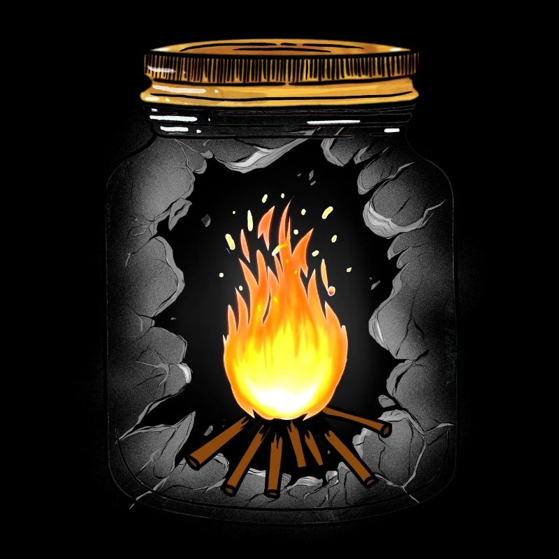 Campfire Romance Camping Fire Fiery
