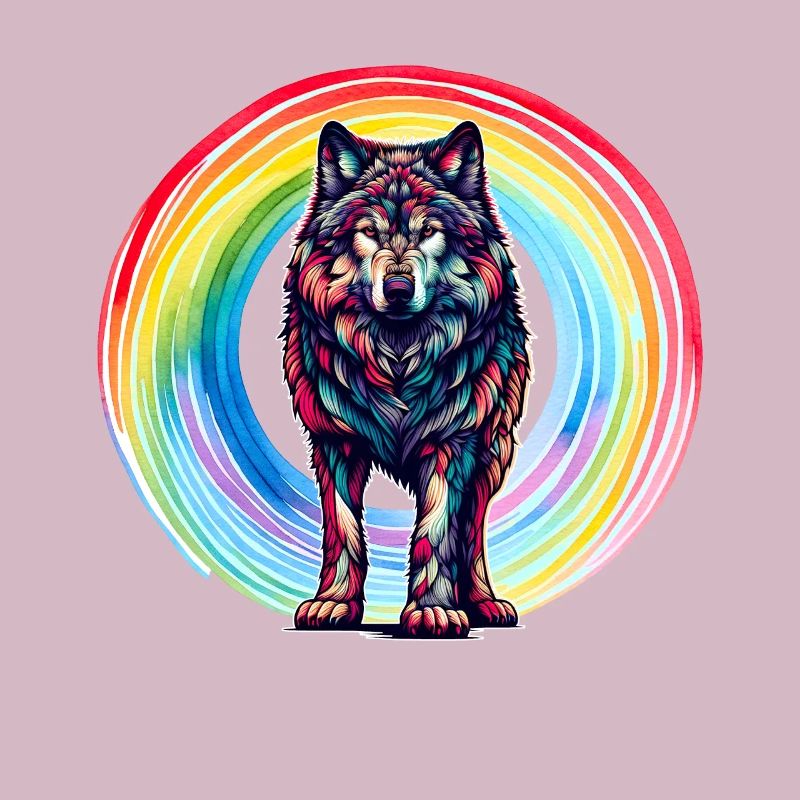 Wolf Wölfe Regenbogen