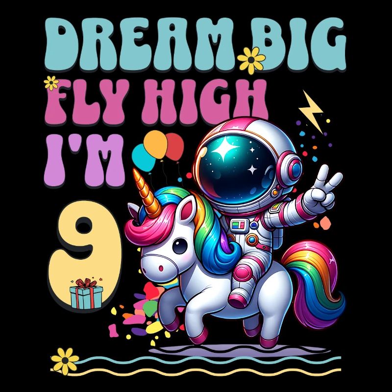 Astronaut Einhorn 9. Geburtstag