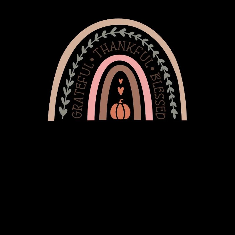 Dankbar Gesegnet Regenbogen Herbst Design