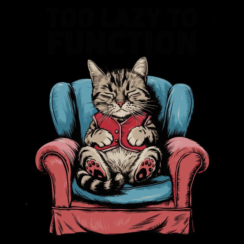 Lazy Cat Too Lazy to Function Funny Humor Design