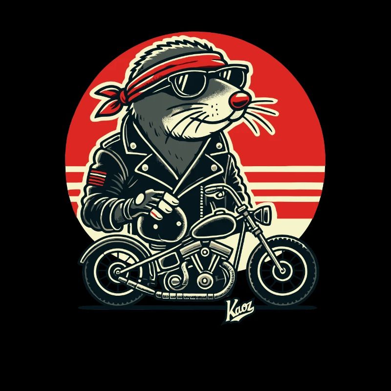 Blind Mole Rocker with Motorcycle