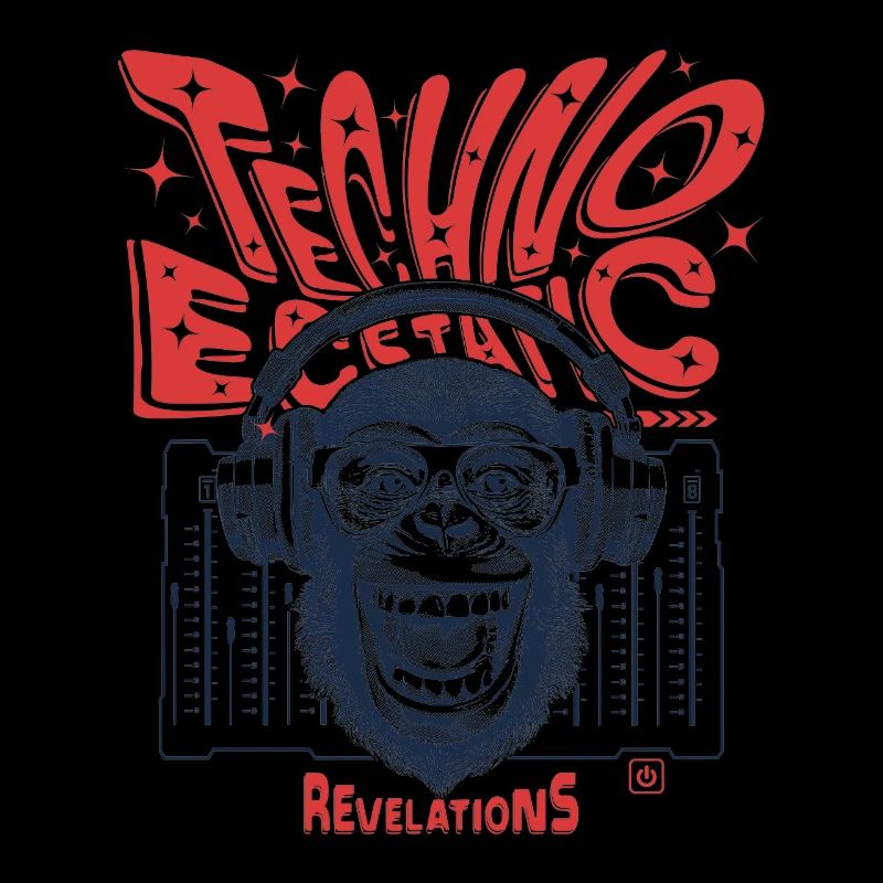 Ecstatic Techno: Affe, Beats und Primaten Shirt