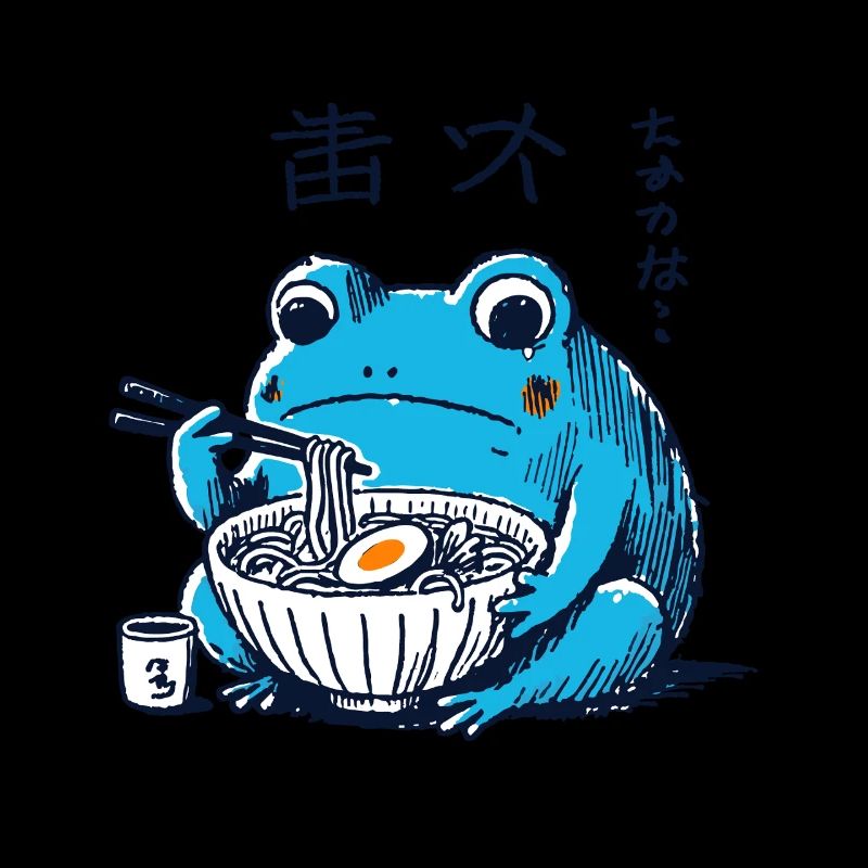 Kawaii Ramen Frosch Ukiyo-E Retro Ästhetik