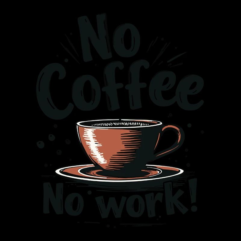 No Coffee No Work Lustiger Kaffee Spruch Zitat