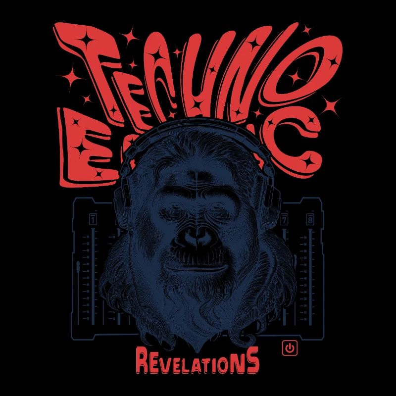 T-shirt Monkey in the Beat – Soirée techno avec style