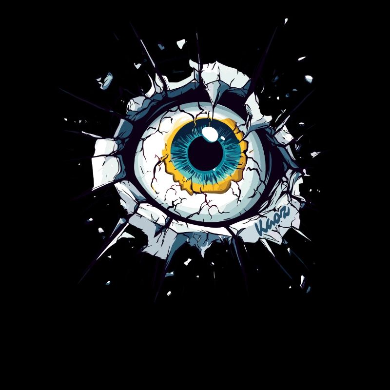 Auge durchbricht die Wand – Unheimlicher Blick