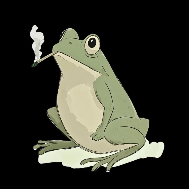 Grenouille avec cigarette dans la bouche - Weed Frog Design