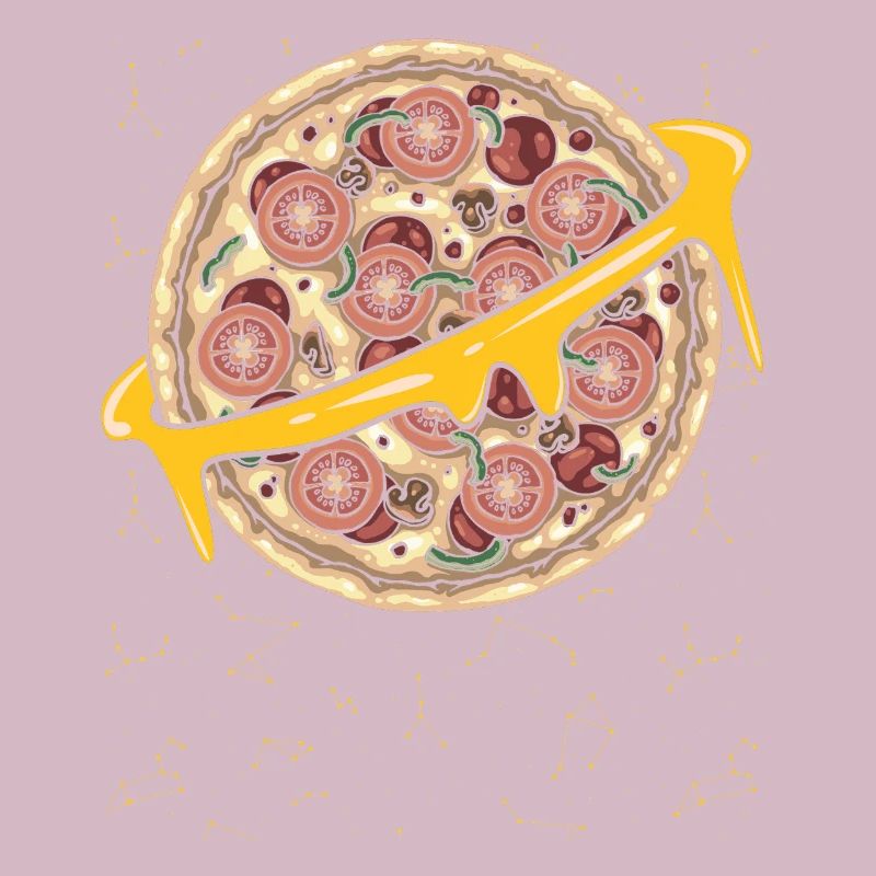 Funny space planet lovers, pizza chef