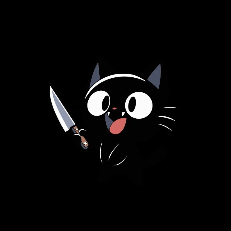 Katze mit Messer – Süß, aber absolut gefährlich