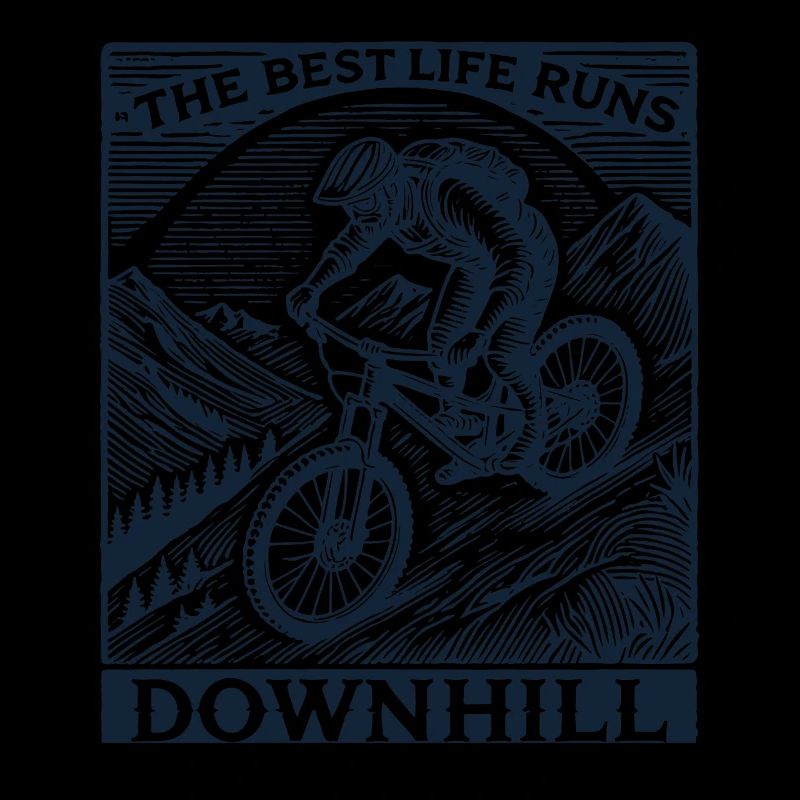 Bicycle Downhill Adventure Retro Style