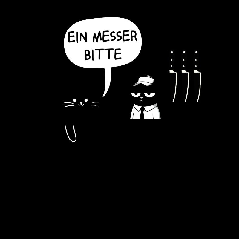 Ein Messer bitte – Schwarzer Humor mit Katze